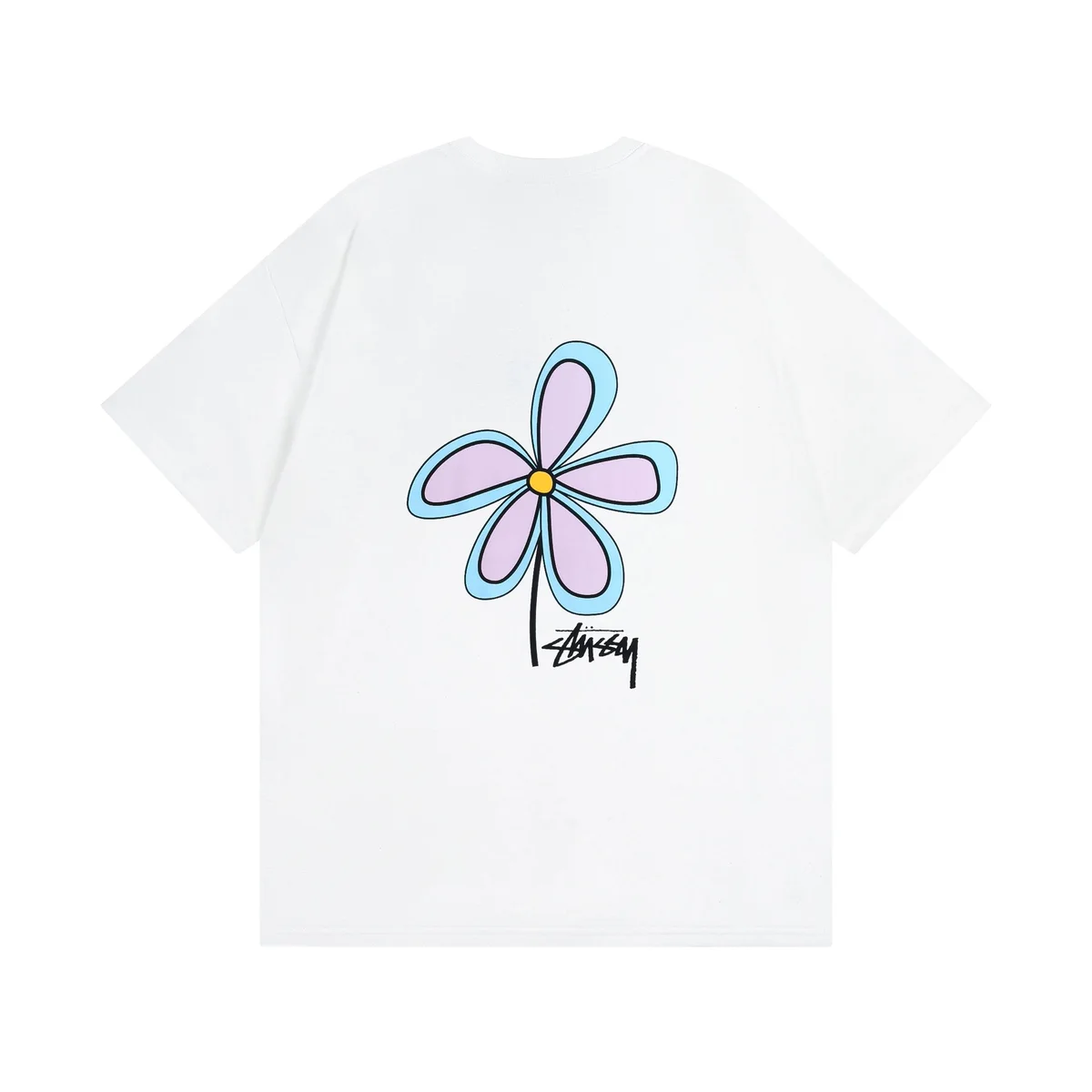 Stussy Stussy Flower Print T-Shirt White Casual White - 1