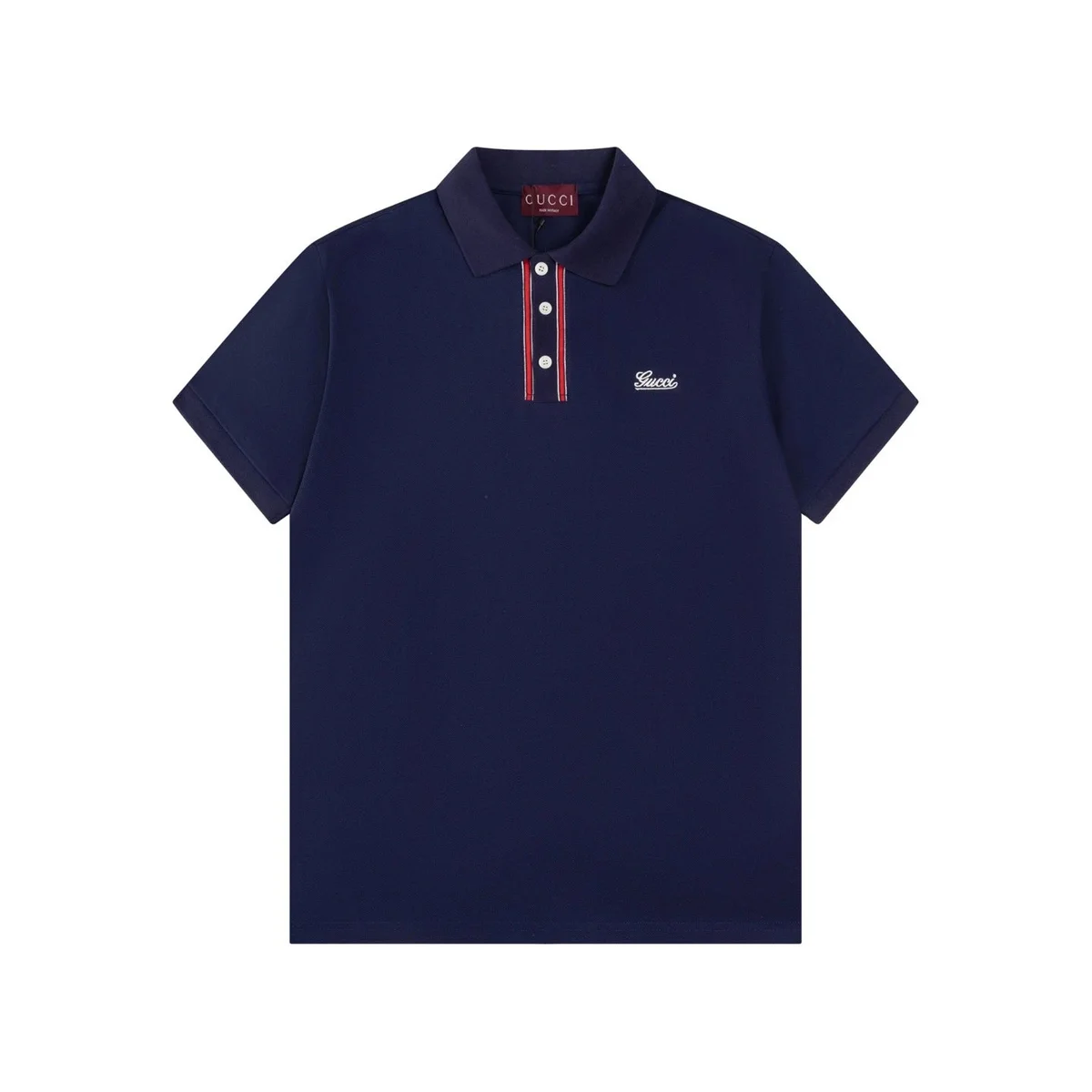 Gucci Gucci Navy Polo Shirt with Embroidered Logo Navy - 1