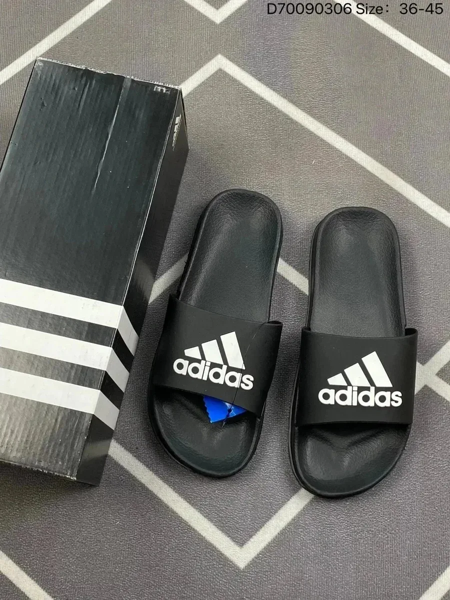 Adidas Adidas Black Rubber Slippers Black - 1