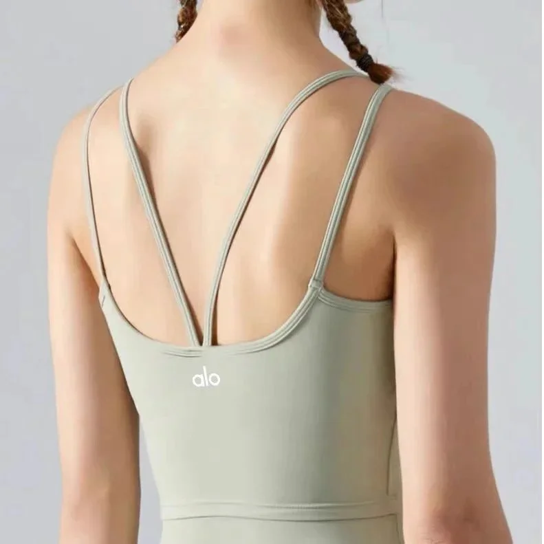 Alo Yoga Alo Yoga Tank Top Green Tea Sports Green - 1