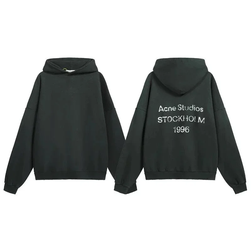 Acne Studios Acne Studios Distressed Black Hoodie Black
