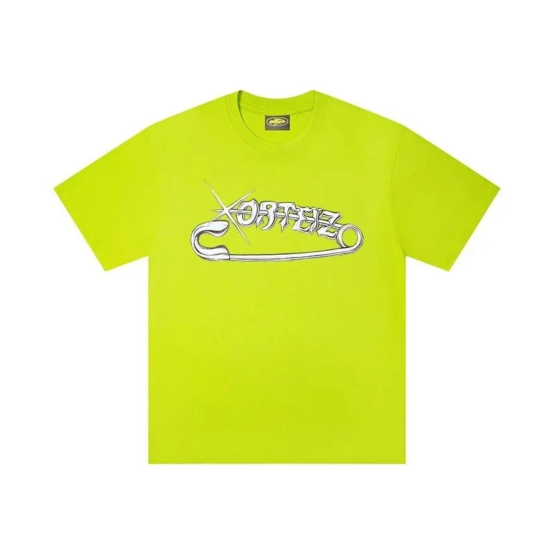 Other Unisex Safety Pin Coffee T-Shirt Lime Green Green - 1