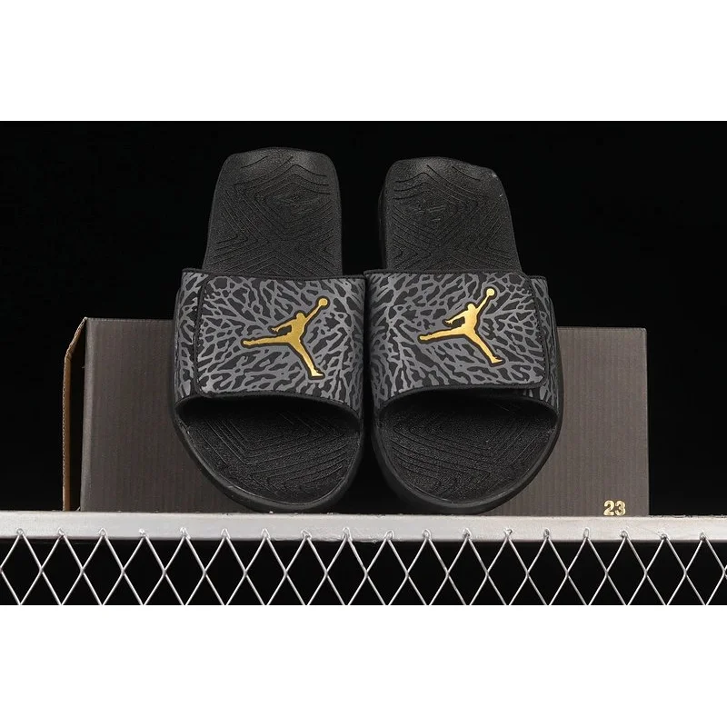 Nike Nike Air Jordan Jumpman Black/Gold Slippers Black - 1