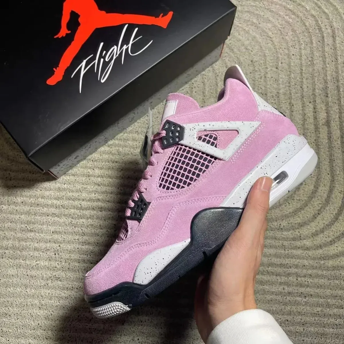 Nike Nike Air Jordan 4 KZ AJ4 Pink Black Sneakers Pink - 1