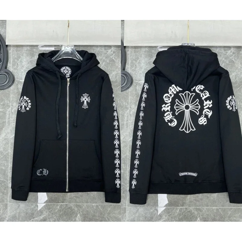 Chrome Hearts Chrome Hearts CH Cross Black/White Zip-Up Hoodie Black