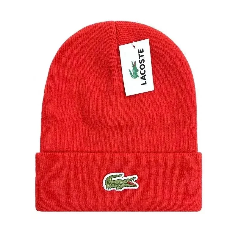 Lacoste Lacoste Red Crocodile Beanie Hat Red