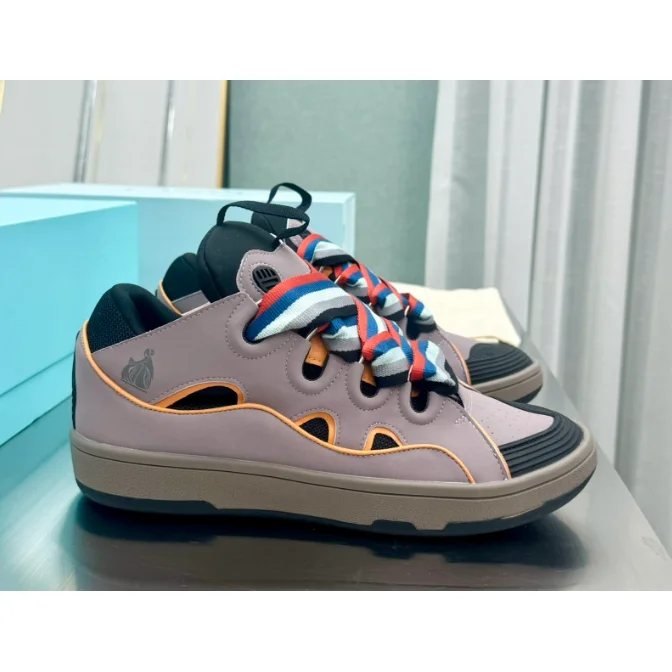 Other Unisex Grey & Orange Low-Top Sneakers with Striped Laces Grey - 1