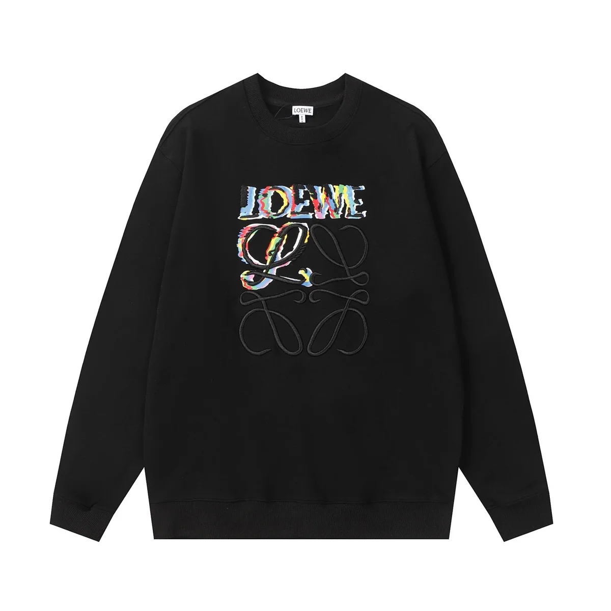 Loewe Loewe Anagram Multicolor Logo Black Sweatshirt Black