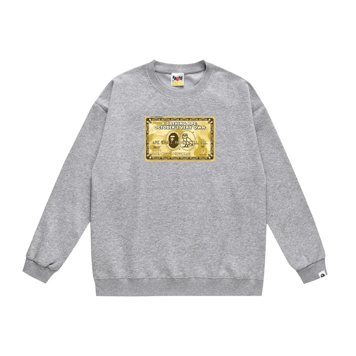 A Bathing Ape A Bathing Ape October's Very Own Grey Sweatshirt Grey - 1