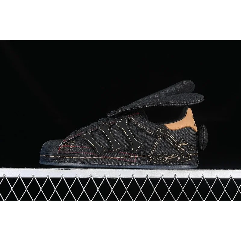 Adidas Adidas Superstar Denim Bone Sneakers Black Black - 1