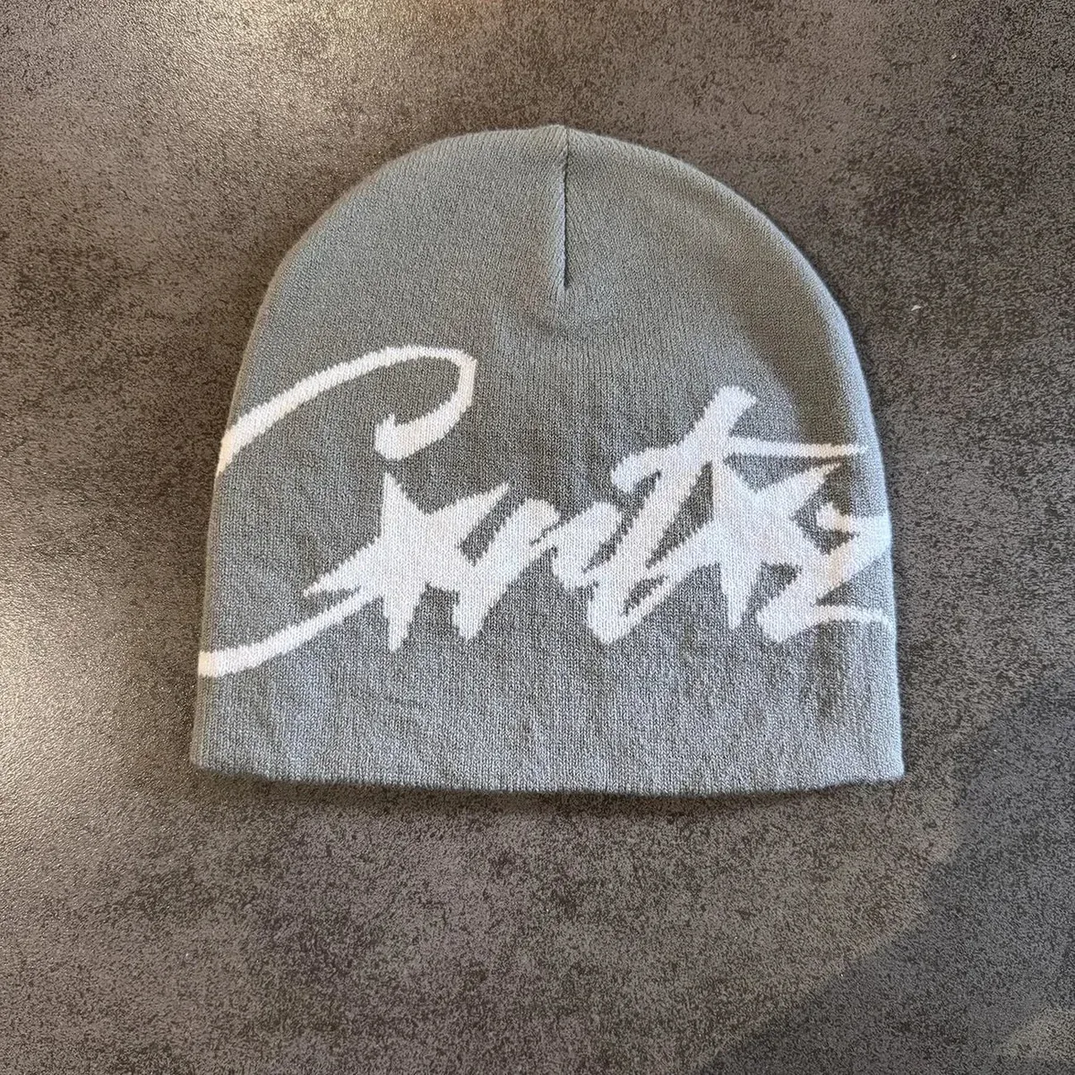 Other Beanie 'Curtis' Grey/White Headwear Grey - 1