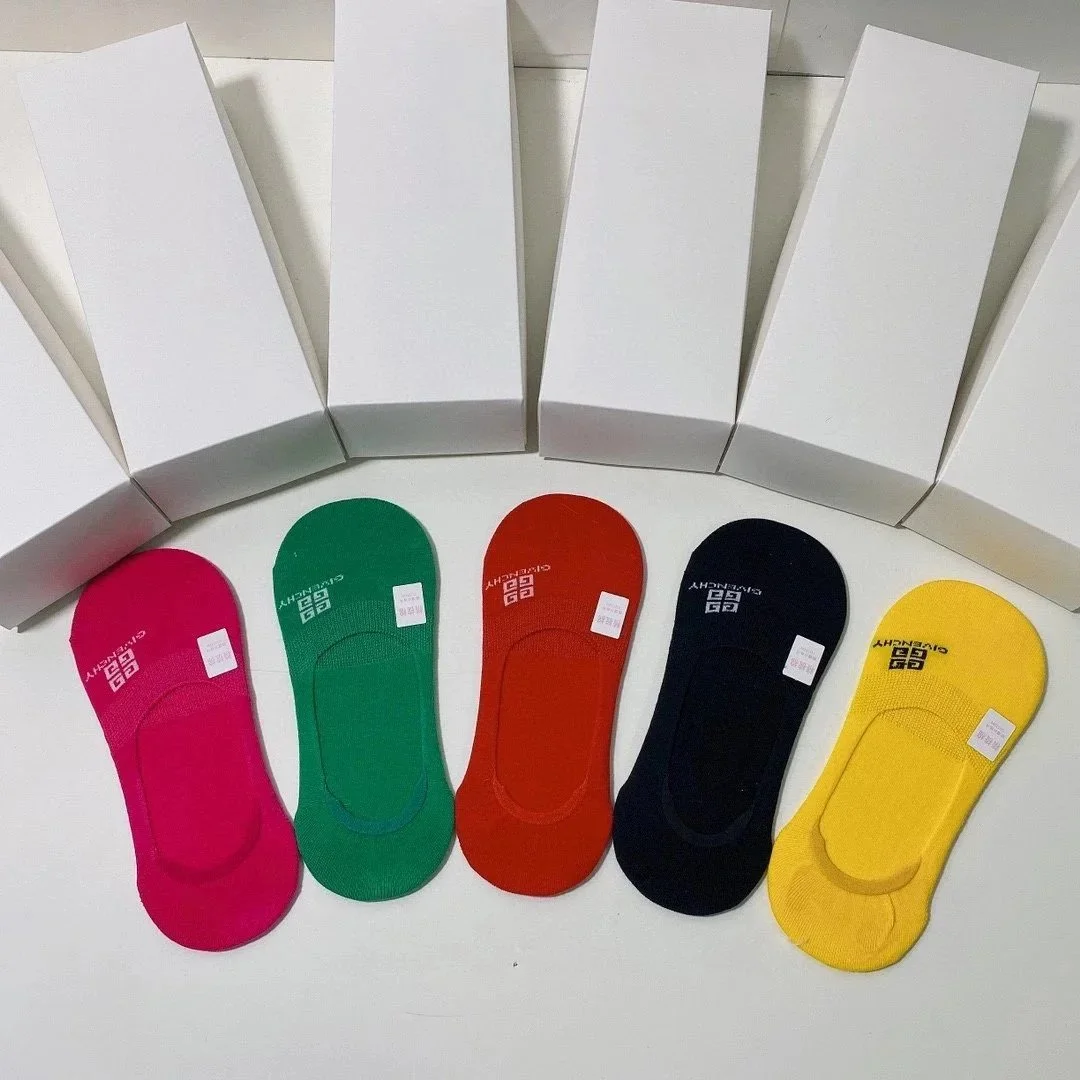 Givenchy Givenchy GG Logo Solid Color Socks Black - 1