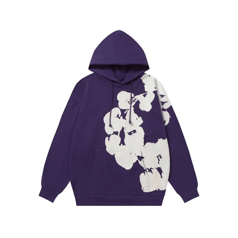 Other Purple Abstract Print Hoodie Purple - 1