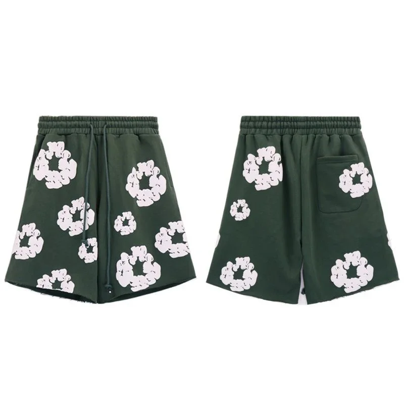 Maison Mihara Yasuhiro Mihara Yasuhiro Green/White Scrunchie Print Shorts Green - 1