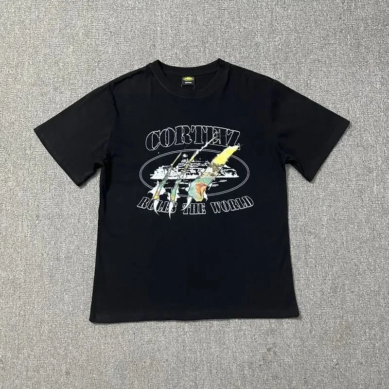 Corteiz Cortez Rules The World Black T-Shirt Black - 1
