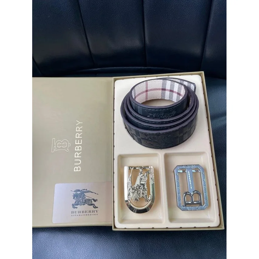 Burberry Burberry Classic Check Belt Set in Black Black - 1