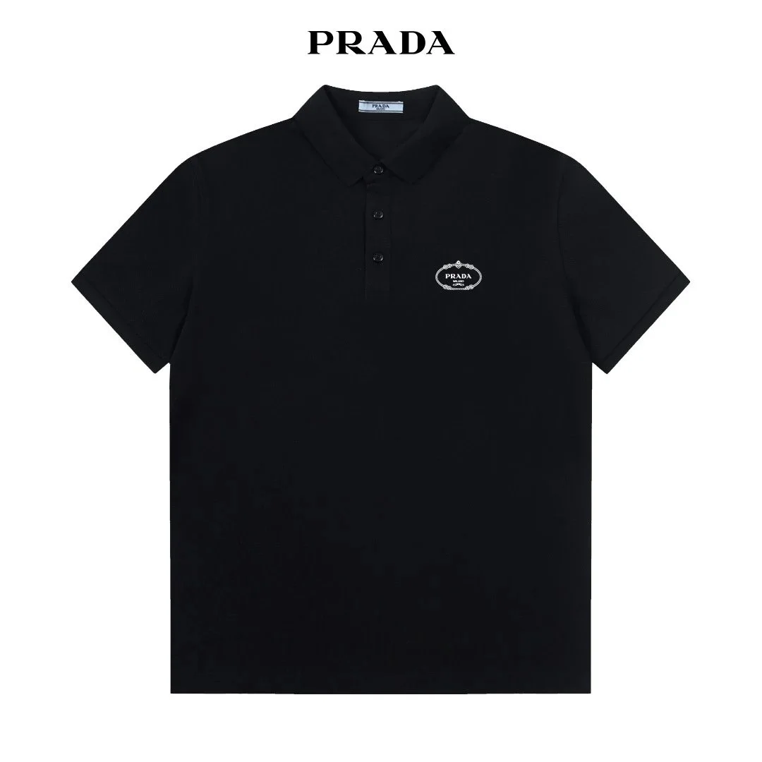 Prada Prada Black Logo Polo Shirt Black - 1