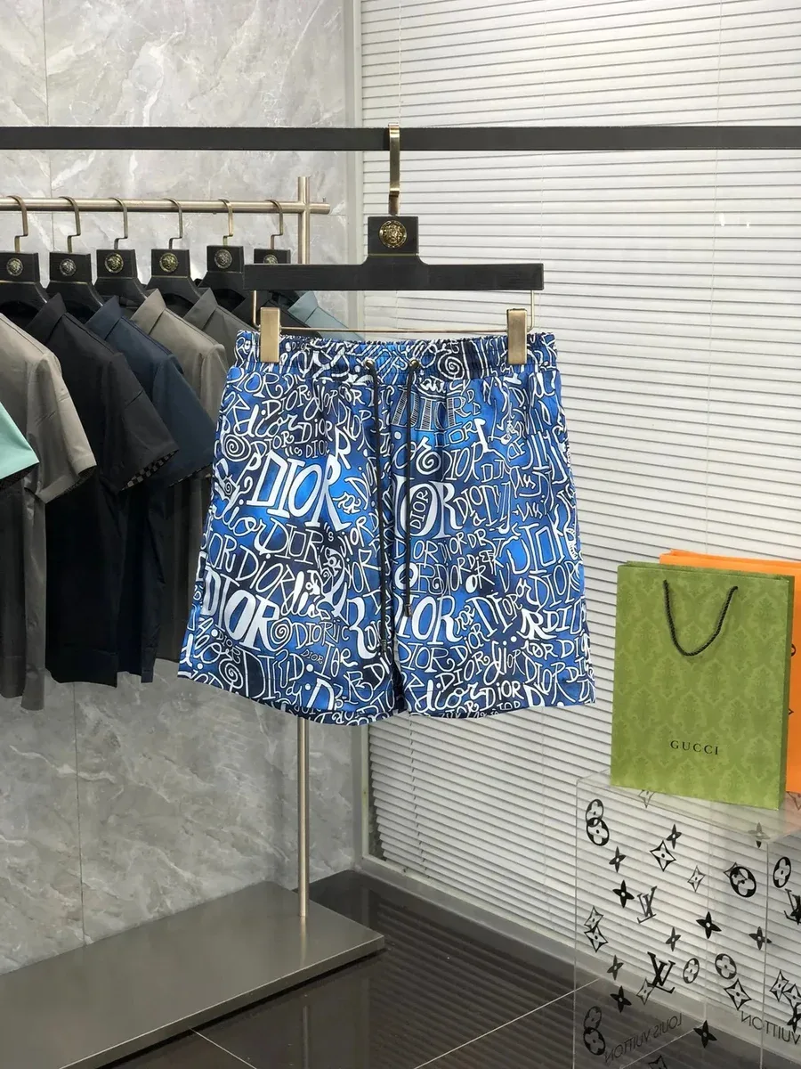 Dior Dior Oblique Blue/White Logo Shorts Blue
