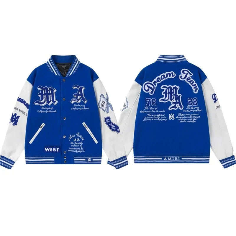 Amiri AMIRI Royal Blue/White Varsity Jacket Blue - 1