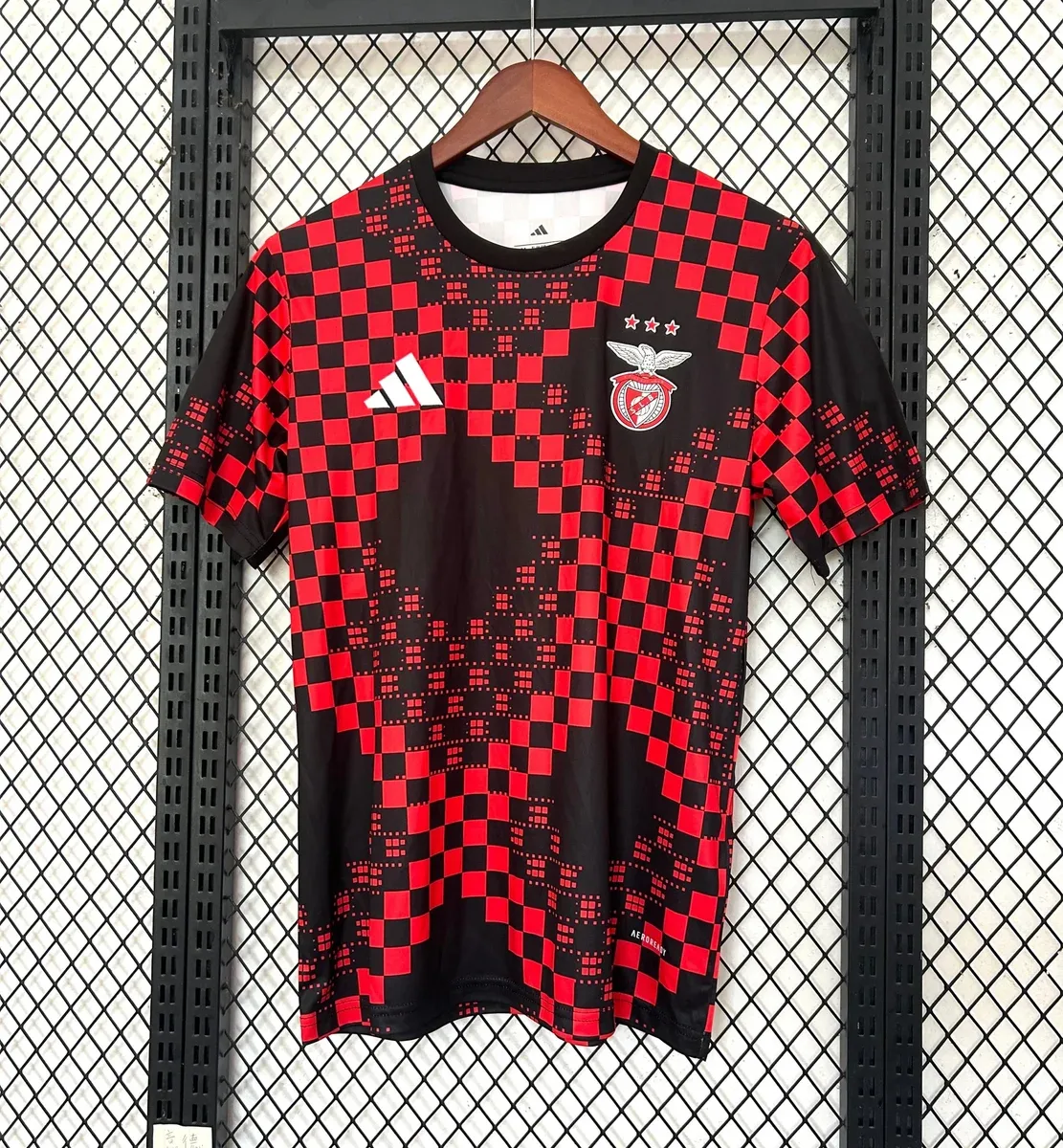 Adidas Adidas 25-26 Benfica Pre-Match Jersey Red/Black T-Shirt Red - 1