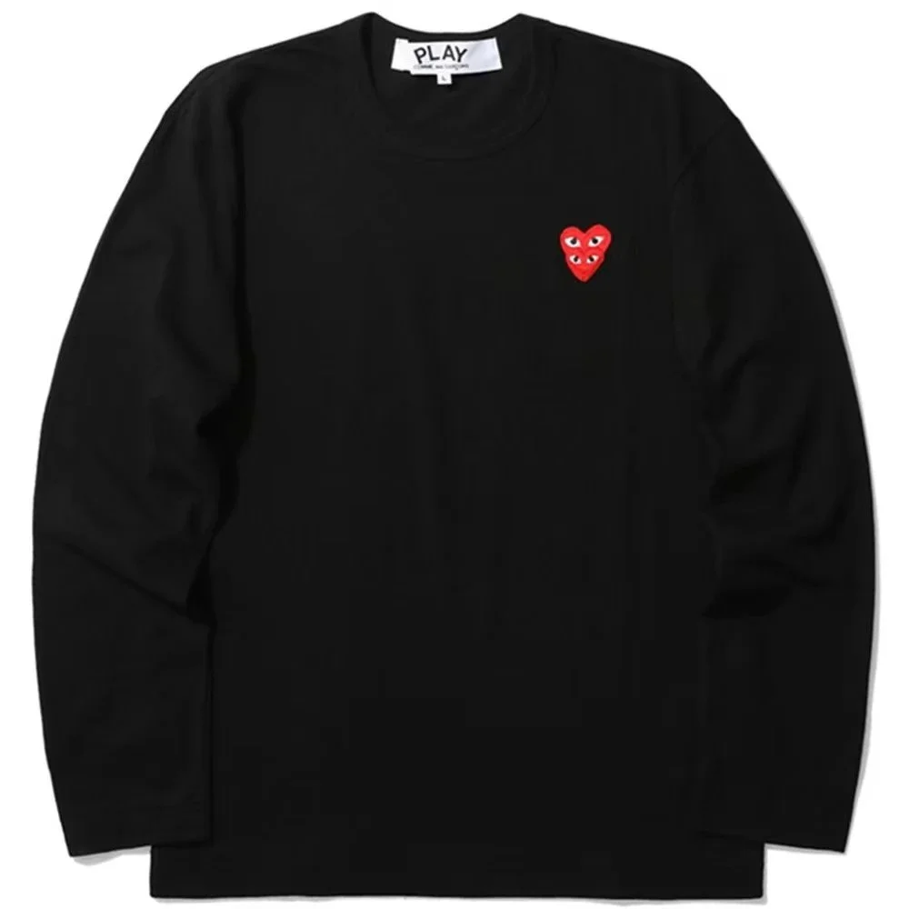 Comme des Garçons Comme des Garçons Play Heart Black Long Sleeve T-Shirt Black - 1