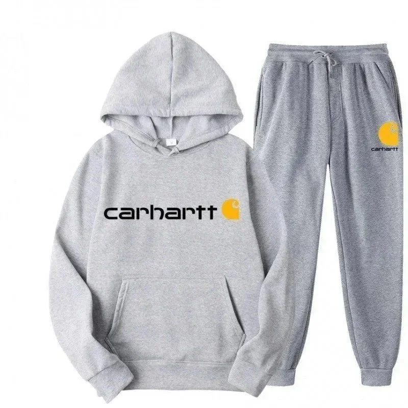 Carhartt Carhartt Grey Logo Hoodie & Sweatpants Set Grey - 1