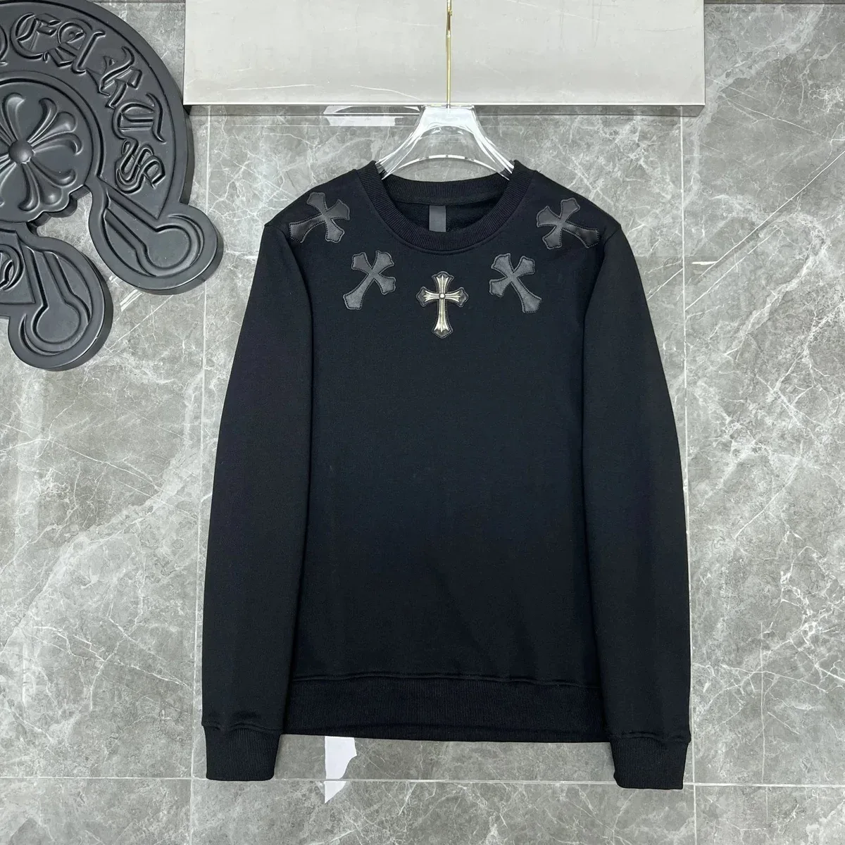 Chrome Hearts Chrome Hearts CH Cross Black Embroidered Sweatshirt Black