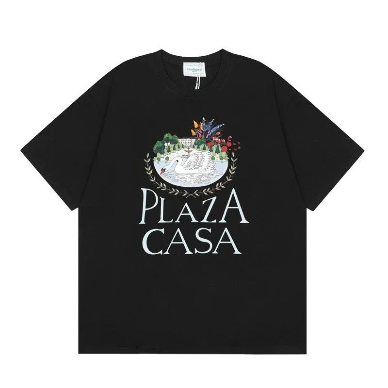Other Plaza Casa Black T-Shirt with Swan Print Black - 1