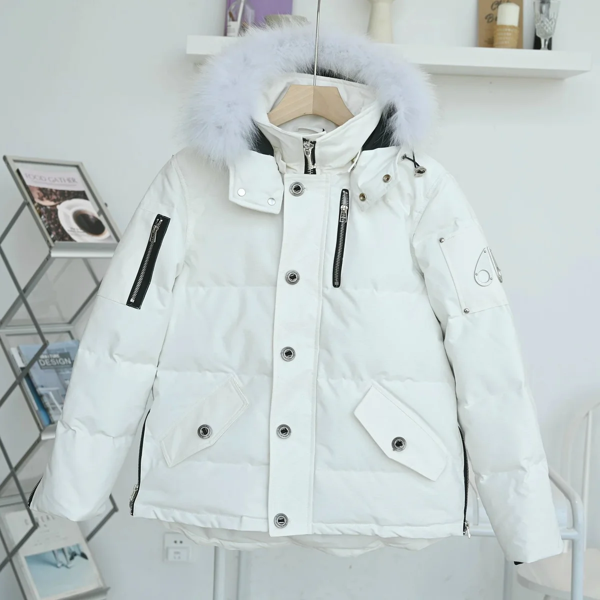 Other White Fur-Hooded Puffer Parka Jacket White - 1