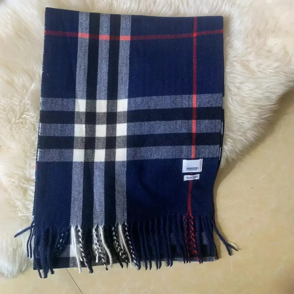 Burberry Burberry Vintage Check Scarf B-4 Blue Blue