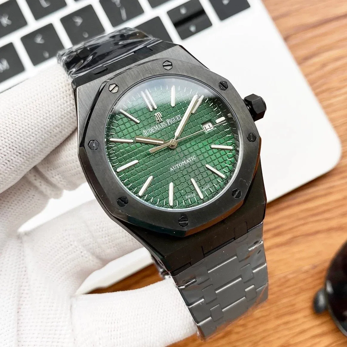 Audemars Piguet Audemars Piguet Royal Oak Black Case Green Dial Steel Watch Black - 1