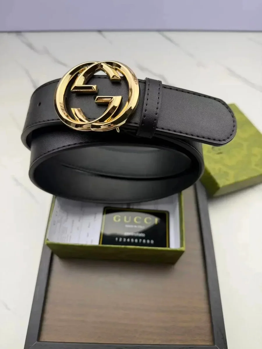 Gucci Gucci GG Logo Belt Black Leather Black - 1