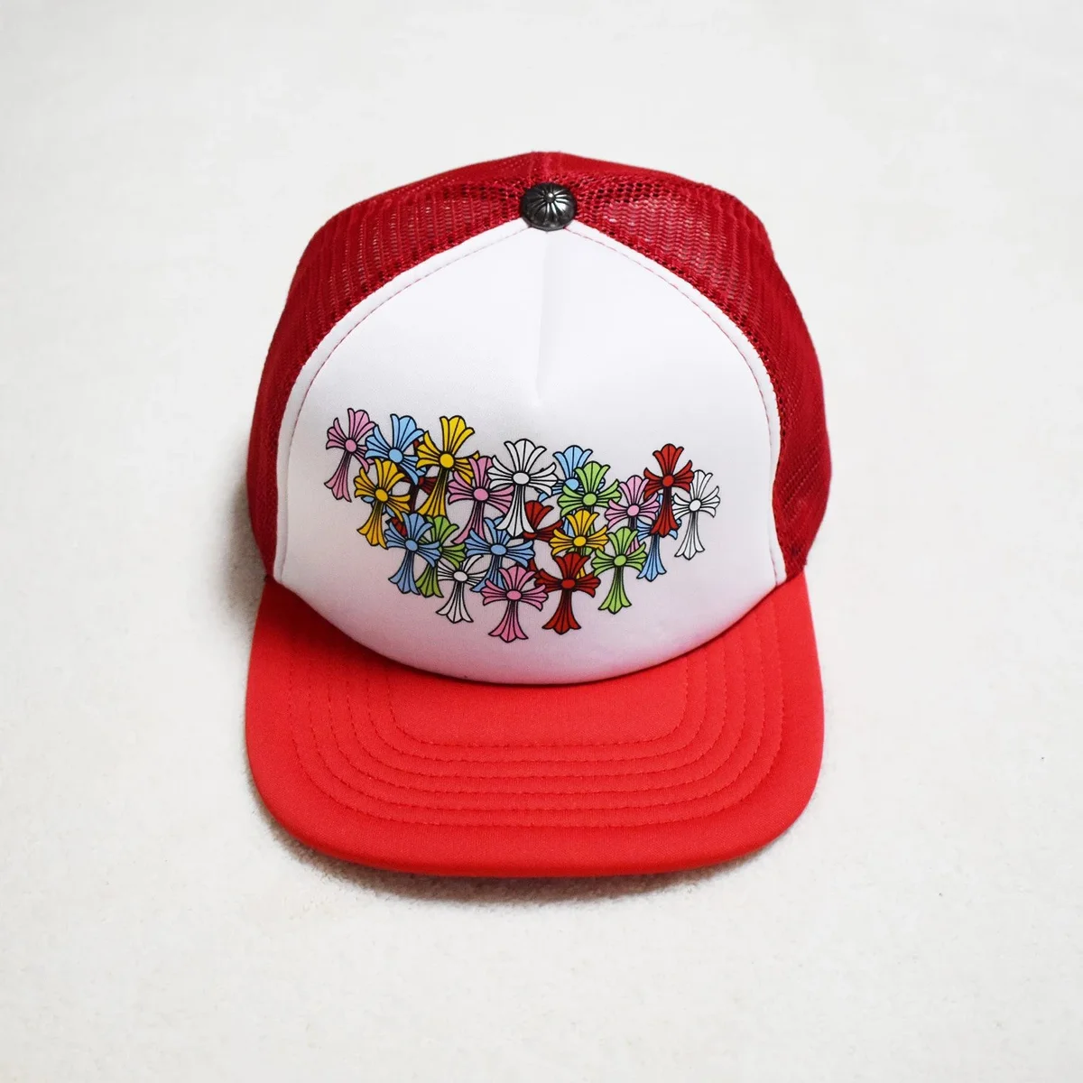 Chrome Hearts Chrome Hearts CH Cross Red/White Trucker Hat Red - 1