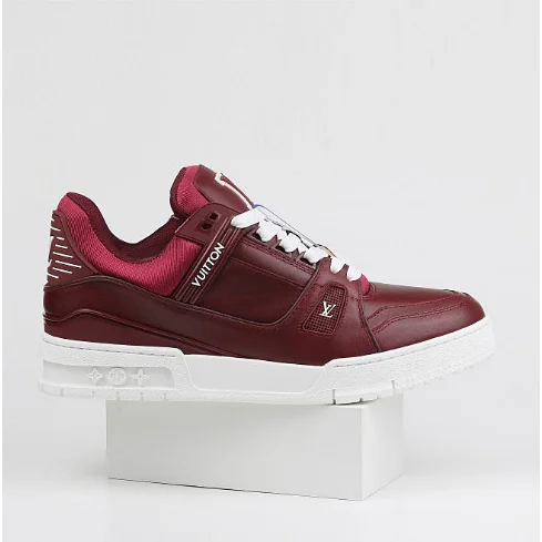 Louis Vuitton Louis Vuitton LV Trainer Burgundy Sneaker Red