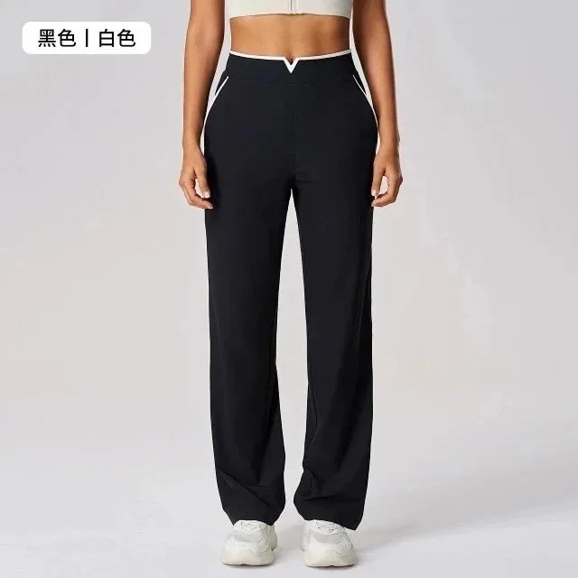 Other Black & White Wide Leg Pants Black - 1
