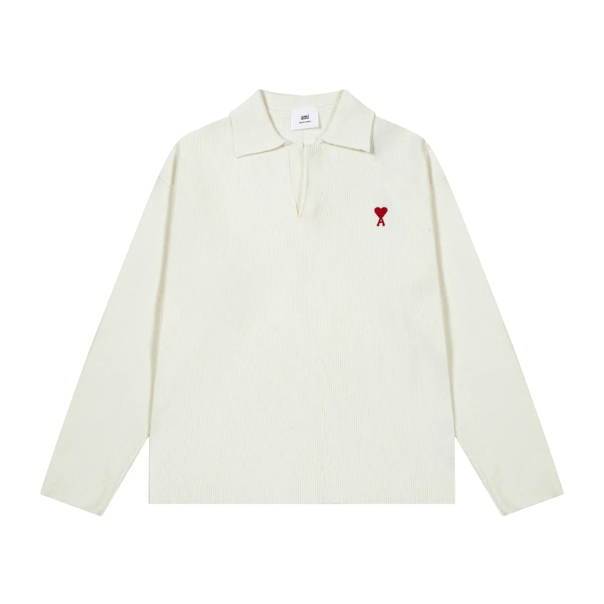 Ami Paris AMI White AM Heart Polo Shirt White - 1