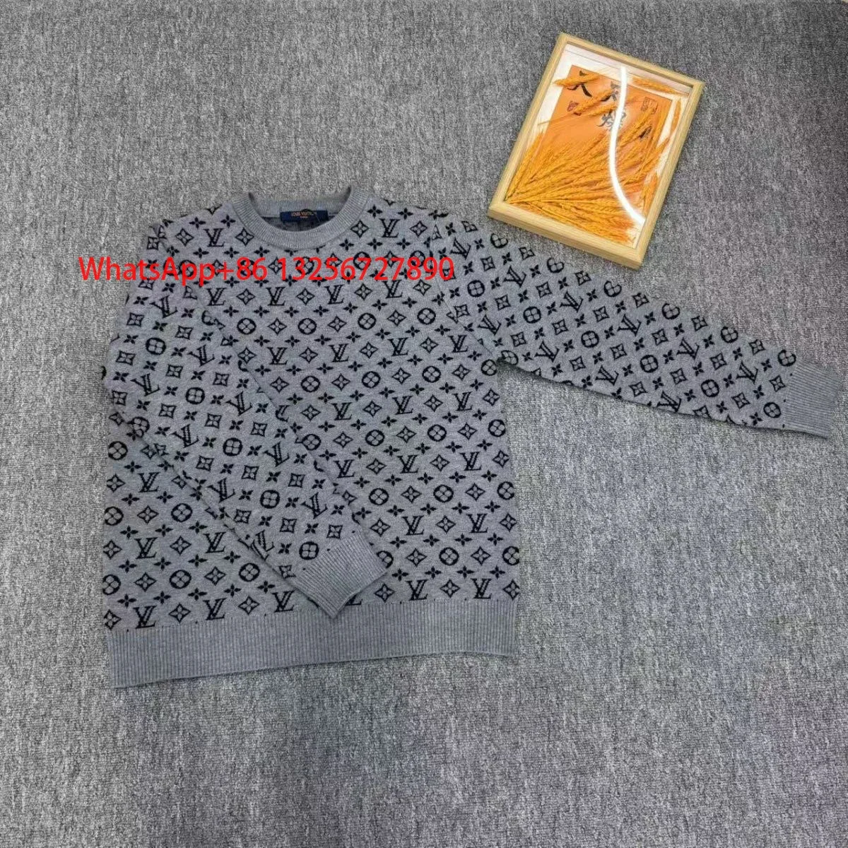 Louis Vuitton Louis Vuitton Monogram Grey/Black Sweater Grey