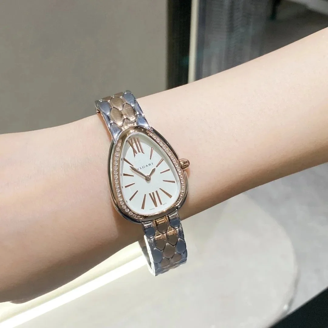 Bvlgari Bvlgari Serpenti Two-Tone Diamond Watch Silver