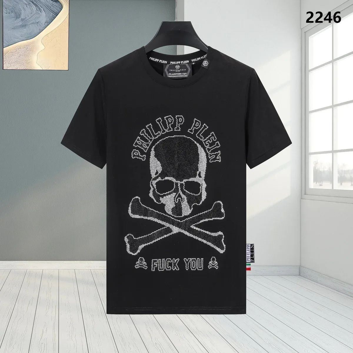 Philipp Plein Philipp Plein Skull Crossbones F*ck You T-Shirt Black Black - 1