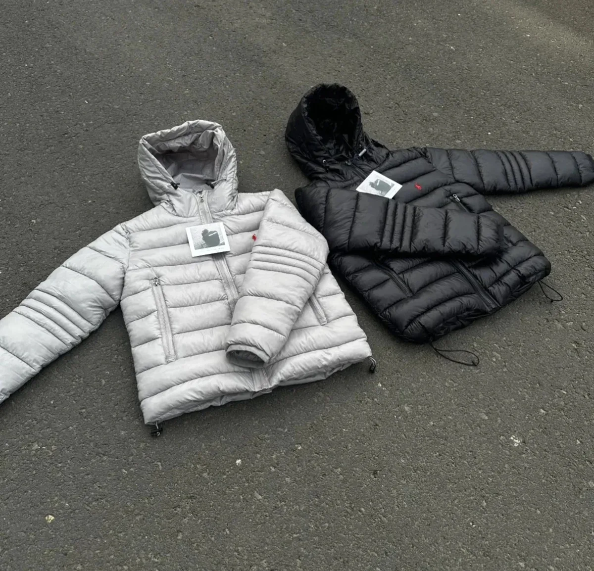 Other Unisex Lightweight Puffer Jacket Black Grey Grey - 1