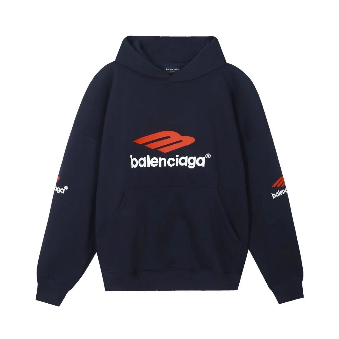 Balenciaga Balenciaga Navy Logo Hoodie Navy