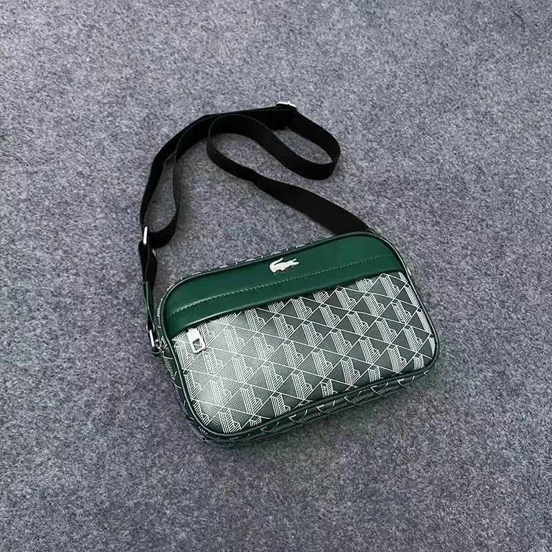 Lacoste Lacoste Green Crocodile Print Crossbody Bag Green - 1