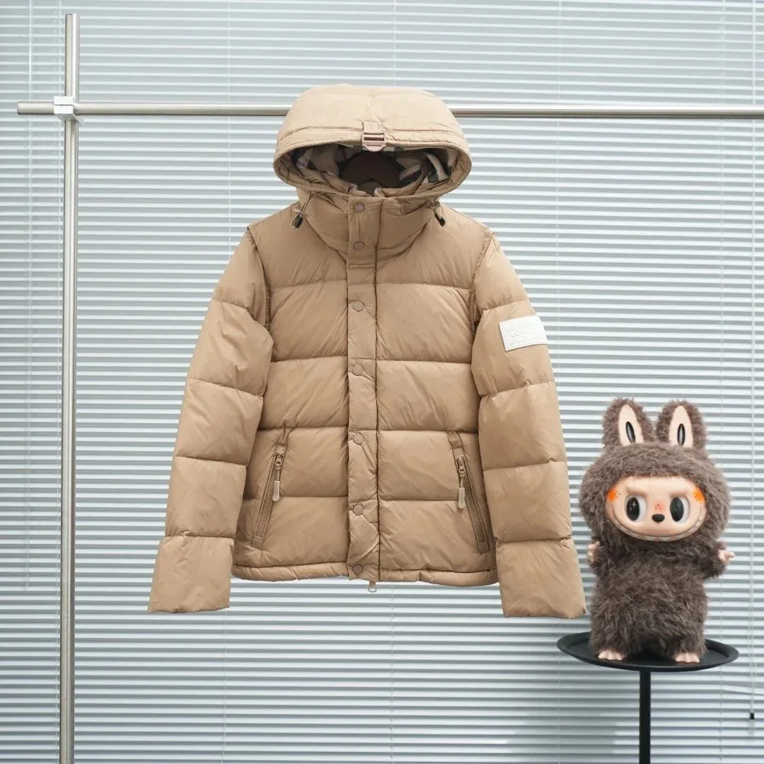 Burberry Burberry Detachable Hooded Puffer Jacket Khaki Beige - 1