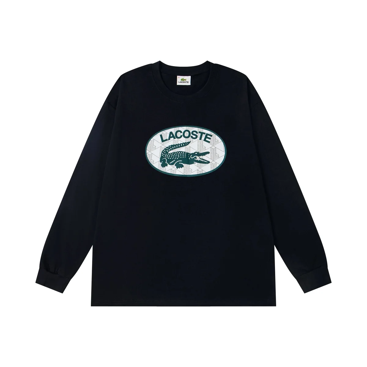 Lacoste Lacoste Oval Logo Long Sleeve T-Shirt Black Black - 1