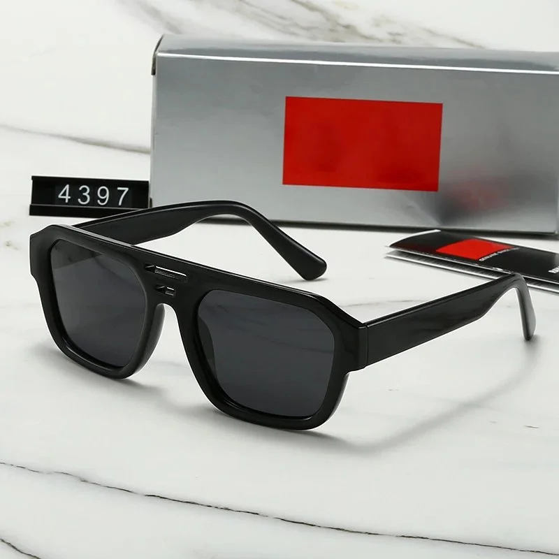 Other Unisex Black Square Sunglasses 4397-D Eyewear Black - 1