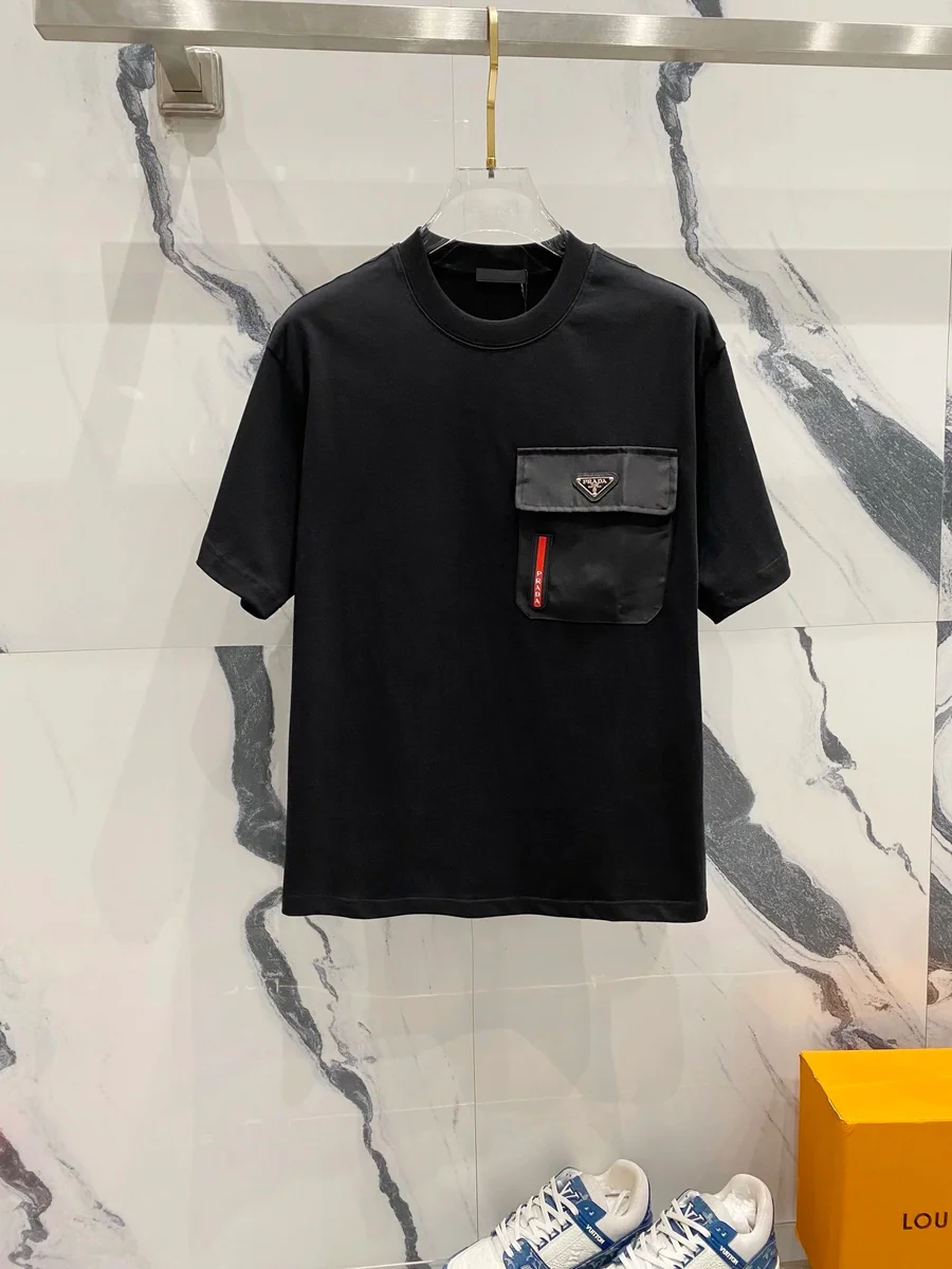Prada Prada Logo Pocket T-Shirt Black Black