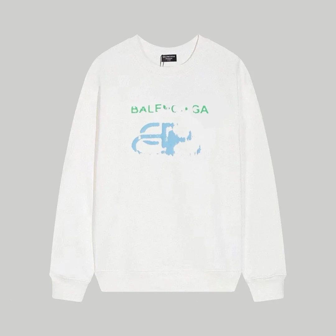 Balenciaga Balenciaga White 'BALENCIAGA' Graphic Sweatshirt White - 1