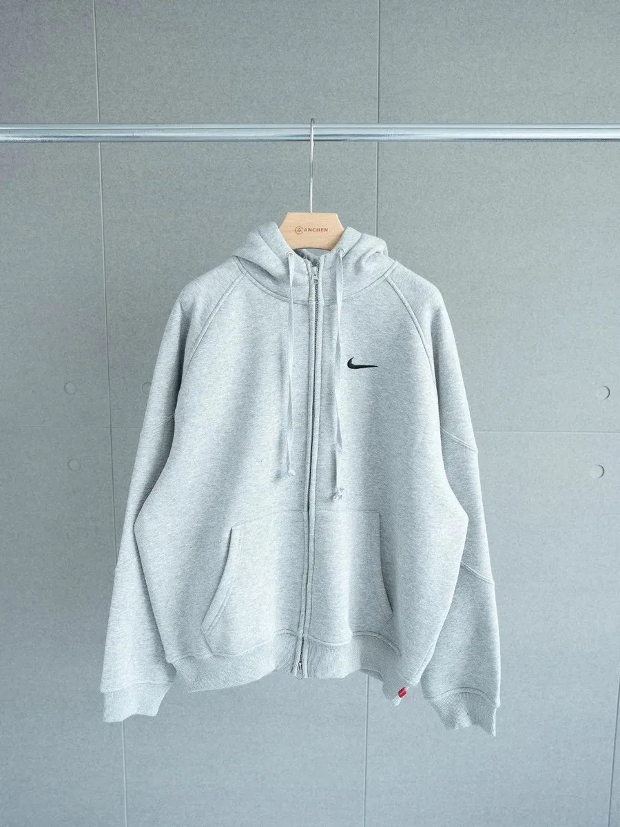 Nike Nike Heather Grey Zip-Up Hoodie Grey