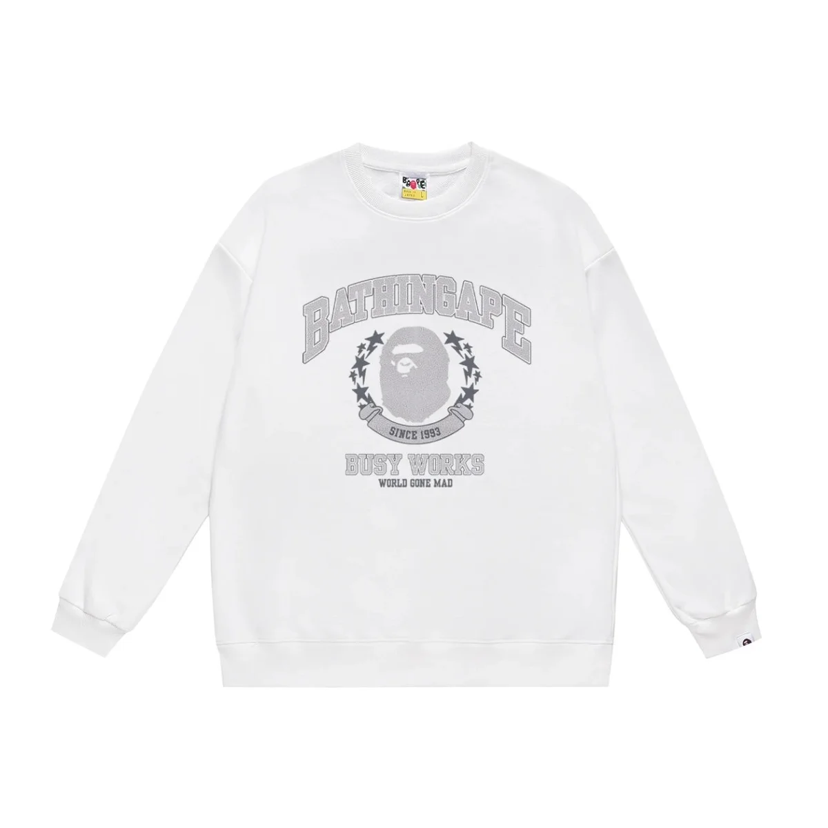 A Bathing Ape A Bathing Ape Busy Works White Crewneck Sweatshirt White - 1