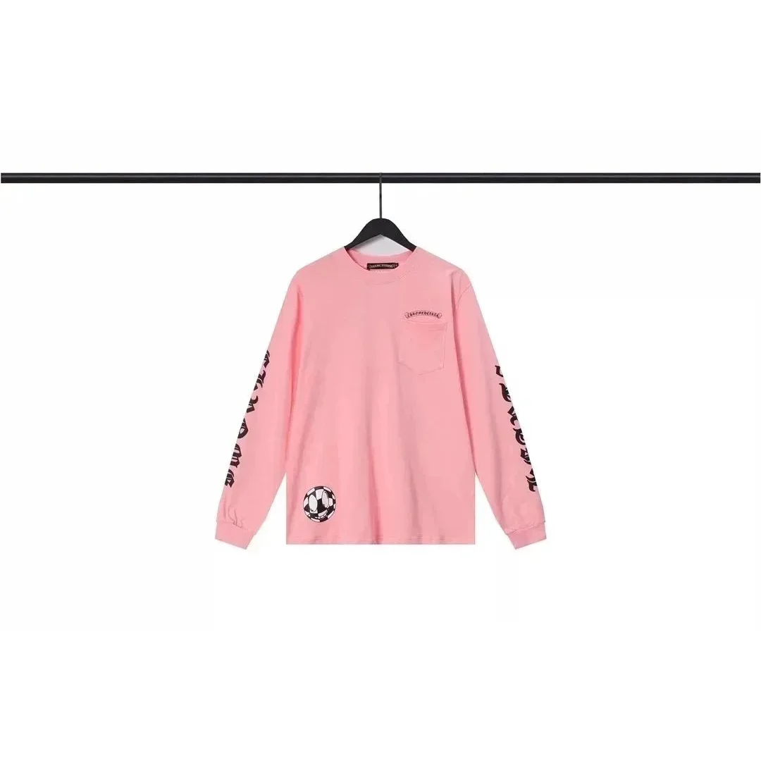 Chrome Hearts Chrome Hearts Pink Soccer Print Long Sleeve T-Shirt Pink - 1